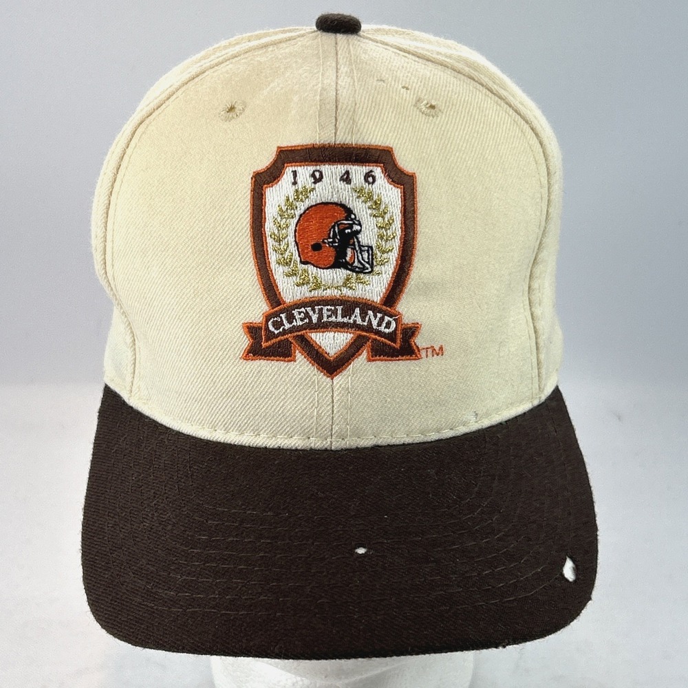 Vintage Cleveland Browns Snap Back Hat Cap ANNCO Helmet Shield Logo Damaged